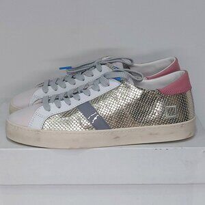 D.A.T.E. casual sneakers in Platinum/White/Grey/Pink color 7 EU 38 Anthropologie